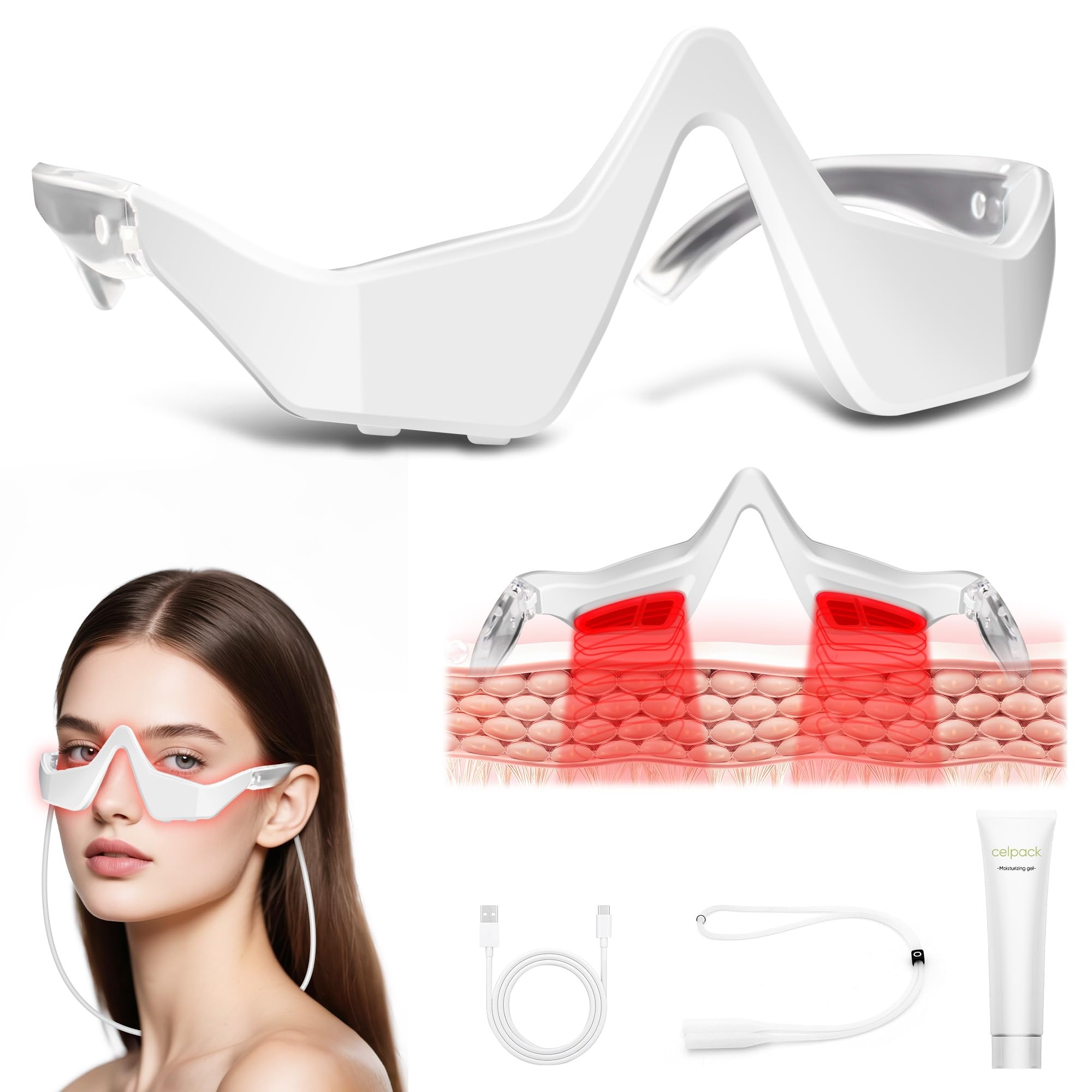 EMS Red Light Eye Massager Gla - огляд і ціна Light Therapy Glasses